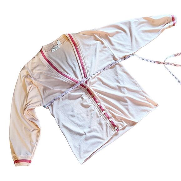 Vintage 80’s 90’s Lightweight Pink Cardigan Stefano World Wide - Picture 7 of 8